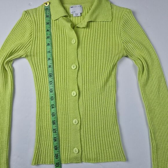 ASOS DESIGN sweater with collar in‎ green Women's size 2 - Picture 8 of 9